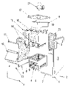 Jacket - section and base Diagram and Parts List for 22996467  Kenmore Water Heater