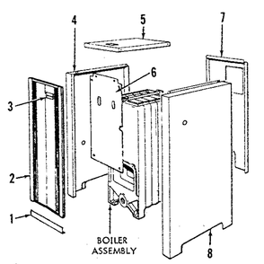 Cabinet Diagram and Parts List for 229962141  Kenmore Water Heater