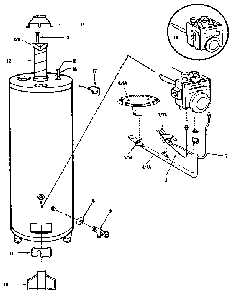 Replacement parts Diagram and Parts List for 3347  Kenmore Water Heater