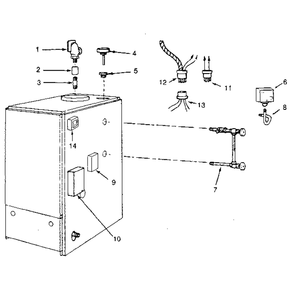 Pressure And Glass Gauge Assembly Diagram and Parts List for 229965271  Kenmore Water Heater