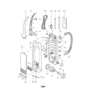 Upright Parts Diagram and Parts List for 72133189030  Kenmore Upright Vacuum