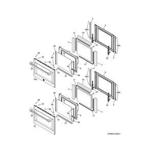 Doors Diagram and Parts List for 79041143511  Kenmore Wall Oven