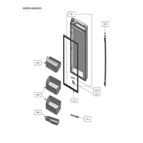 Refrigerator Door Handles Diagram and Parts List for 11173319120  Kenmore Refrigerator