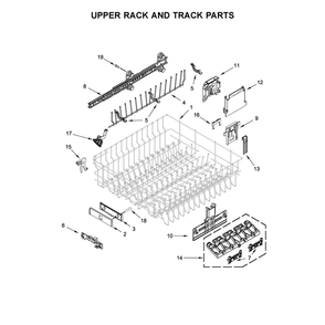 Upper Rack And Track Parts Diagram and Parts List for 2214799N512  Kenmore Dishwasher