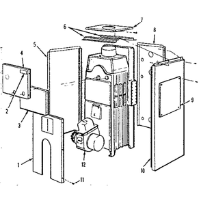 Jacket Parts Diagram and Parts List for 229942390  Kenmore Water Heater