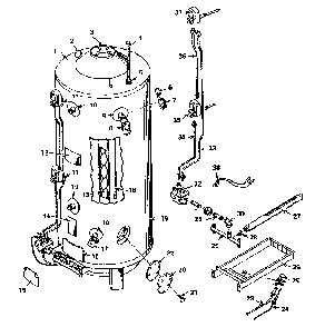 Functional replacement parts Diagram and Parts List for 100-199ET8  Kenmore Water Heater