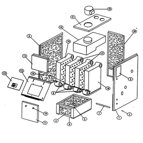 Jacket/Base Parts Diagram and Parts List for KWX-3V  Kenmore Water Heater