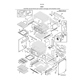 Body Diagram and Parts List for 79075422414  Kenmore Range