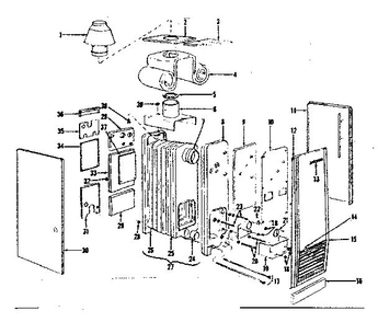Boiler Assembly Diagram and Parts List for 8676135  Kenmore Water Heater