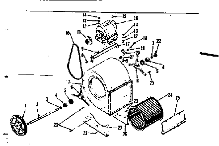 Lau blower assembly Diagram and Parts List for 735388  Kenmore Furnace