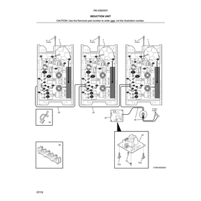 Induction Unit Diagram and Parts List for 79043920001  Kenmore Cooktop