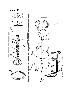 Basket and tub parts Diagram and Parts List for 7MKTWS300DW0  Kenmore Washer