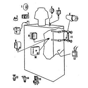 Boiler Controls Diagram and Parts List for 8676148  Kenmore Water Heater