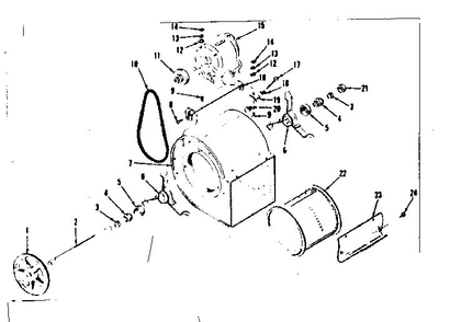 H-Q Blower Assembly Diagram and Parts List for 8676473  Kenmore Furnace