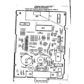 Power And Control Circuit Board Part No. 12596r Diagram and Parts List for 5668868420  Kenmore Microwave