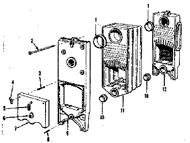 Sears gas fired boiler sections Diagram and Parts List for 22996234  Kenmore Water Heater