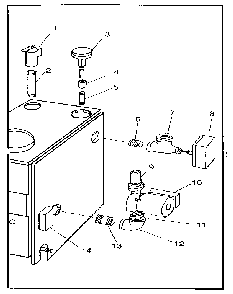 Boiler controls and piping Diagram and Parts List for 22996465  Kenmore Water Heater
