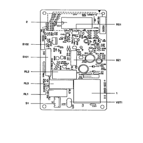 Power/Control Circuit Board Diagram and Parts List for 56568200791  Kenmore Microwave