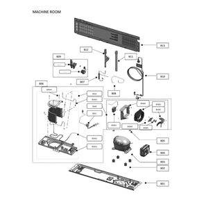 Machine Room Diagram and Parts List for 11173319120  Kenmore Refrigerator