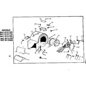 Electric Cool Combination 3 Diagram and Parts List for 867815160  Kenmore Heater