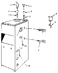 Boiler controls and piping Diagram and Parts List for 229960260-1990  Kenmore Water Heater