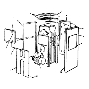 Jacket Parts Diagram and Parts List for 229945040  Kenmore Water Heater
