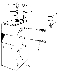 Boiler controls and piping Diagram and Parts List for 229960270-1990  Kenmore Water Heater