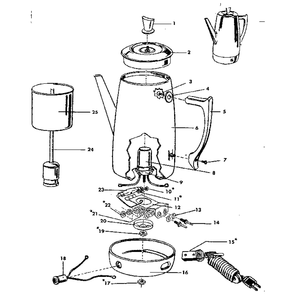 Replacement Parts Diagram and Parts List for 57167070  Kenmore Coffee Maker