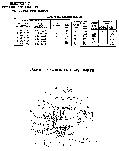Jacket - section and base Diagram and Parts List for 229960270-1990  Kenmore Water Heater