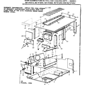 Cabinet Diagram and Parts List for 867816314  Kenmore Air Conditioner