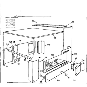 Cabinet Diagram and Parts List for 769812220  Kenmore Air Conditioner