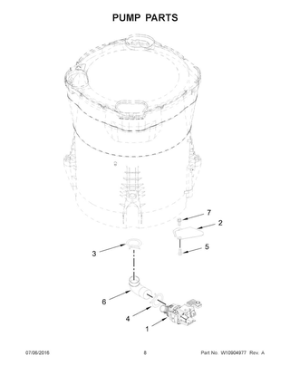 Pump Parts Diagram and Parts List for 11027132411  Kenmore Washer