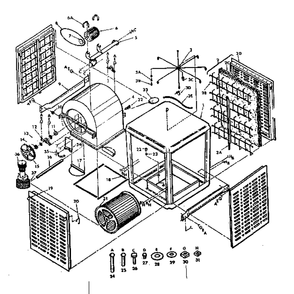 Blower Assembly Diagram and Parts List for 5656129  Kenmore Air Conditioner