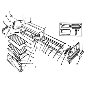 Replacement Parts Diagram and Parts List for 360633500  Kenmore Toaster Oven