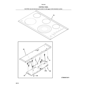 Control Panel Diagram and Parts List for 79045419412  Kenmore Cooktop