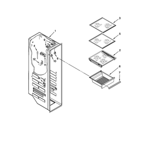 Freezer Liner Parts Diagram and Parts List for 10651159112  Kenmore Refrigerator