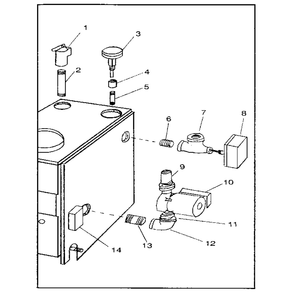 Boiler Controls And Piping Diagram and Parts List for 229960140  Kenmore Water Heater