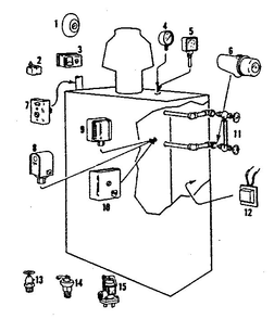 Boiler Controls Diagram and Parts List for 8676135  Kenmore Water Heater
