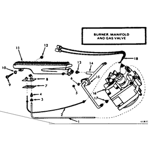 Burner, Manifold And Gas Valve Diagram and Parts List for 867758030  Kenmore Furnace