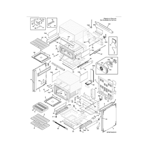 Body Diagram and Parts List for 79075423410  Kenmore Range
