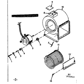 Hq Blower Assembly Diagram and Parts List for 86774911  Kenmore Air Conditioner