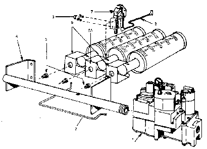 Burner assembly Diagram and Parts List for 229964432  Kenmore Water Heater