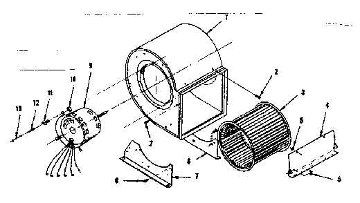 P.s.c. blower assembly Diagram and Parts List for 735388  Kenmore Furnace