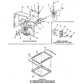 Unit Parts Diagram and Parts List for 64030  Kenmore Ceiling Fan