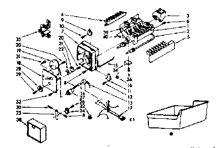 Ice maker parts Diagram and Parts List for 625835972  Kenmore Refrigerator