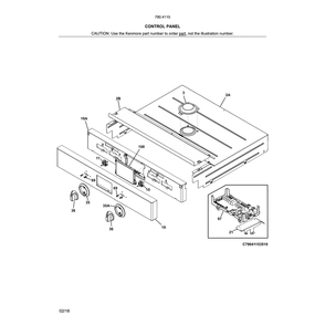 Control Panel Diagram and Parts List for 79041153513  Kenmore Wall Oven