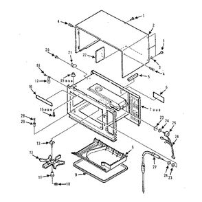 Cabinet Parts Diagram and Parts List for 5668832980  Kenmore Microwave
