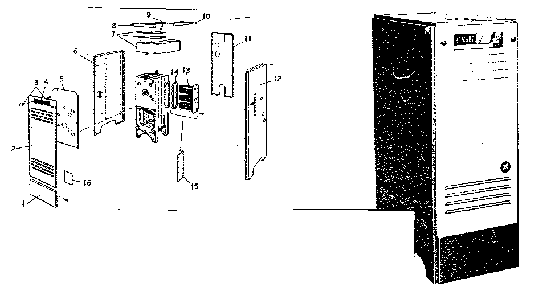 Boiler with square jacket corners Diagram and Parts List for 229104  Kenmore Water Heater