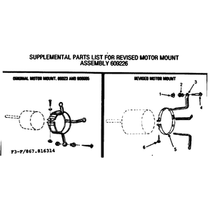 Motor Mount Assembly 2 Diagram and Parts List for 867816314  Kenmore Air Conditioner