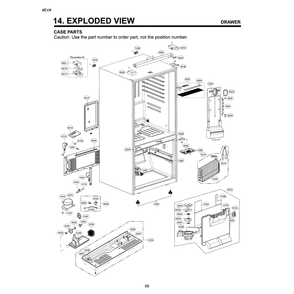 Case Parts Diagram and Parts List for 79579024312  Kenmore Refrigerator